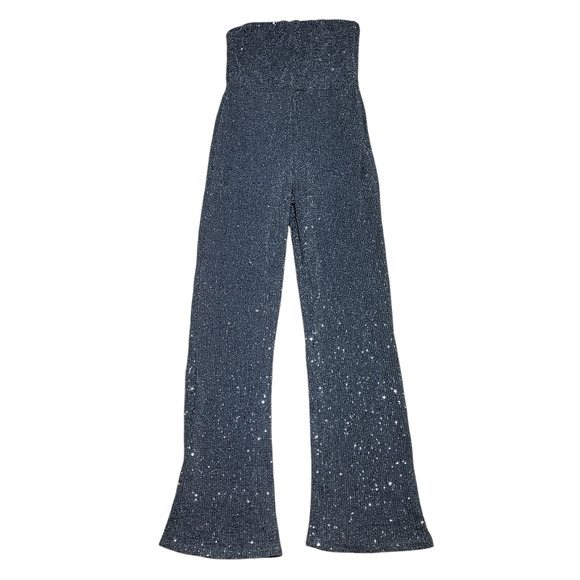 New without tags Wild Fable blue/gray sleeveless sequin jumpsuit, size medium - Picture 1 of 5